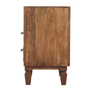HomeRoots 24" Brown Solid Wood Two Drawer Nightstand - Stylish, Durable Storage Table for Modern Living Spaces 701727
