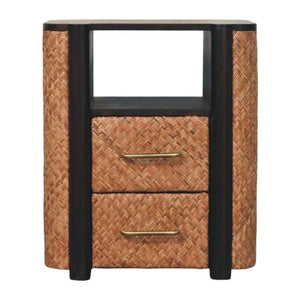 HomeRoots 23" Brown Solid Wood Two-Drawer Nightstand - Timeless Design with Open Shelf & Spacious Storage Solutions 701728