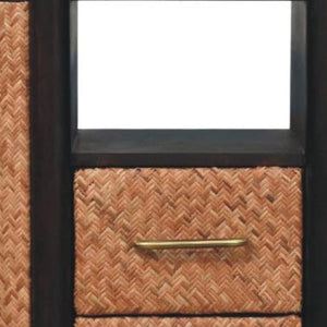 HomeRoots 23" Brown Solid Wood Two-Drawer Nightstand - Timeless Design with Open Shelf & Spacious Storage Solutions 701728