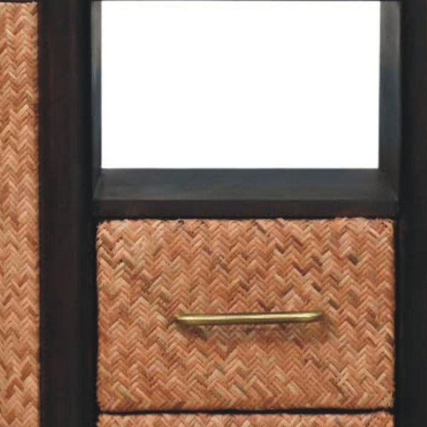 HomeRoots 23" Brown Solid Wood Two-Drawer Nightstand - Timeless Design with Open Shelf & Spacious Storage Solutions 701728