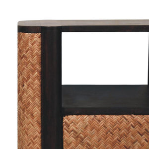 HomeRoots 23" Brown Solid Wood Two-Drawer Nightstand - Timeless Design with Open Shelf & Spacious Storage Solutions 701728