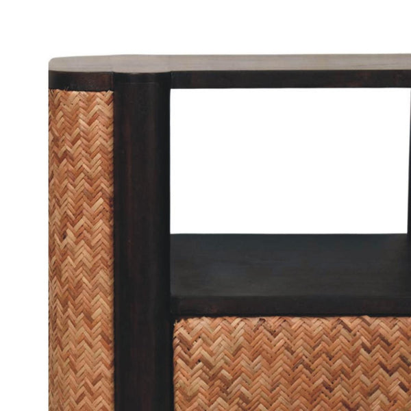 HomeRoots 23" Brown Solid Wood Two-Drawer Nightstand - Timeless Design with Open Shelf & Spacious Storage Solutions 701728