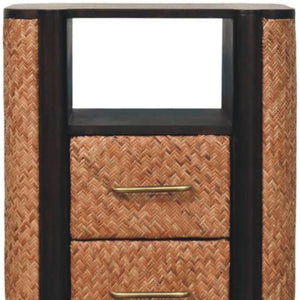 HomeRoots 23" Brown Solid Wood Two-Drawer Nightstand - Timeless Design with Open Shelf & Spacious Storage Solutions 701728