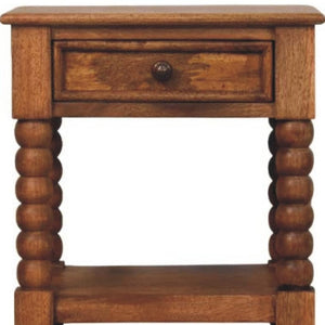 HomeRoots 24" Brown Solid Wood Nightstand with Two Drawers, Modern Design and Versatile Storage Solutions 701729
