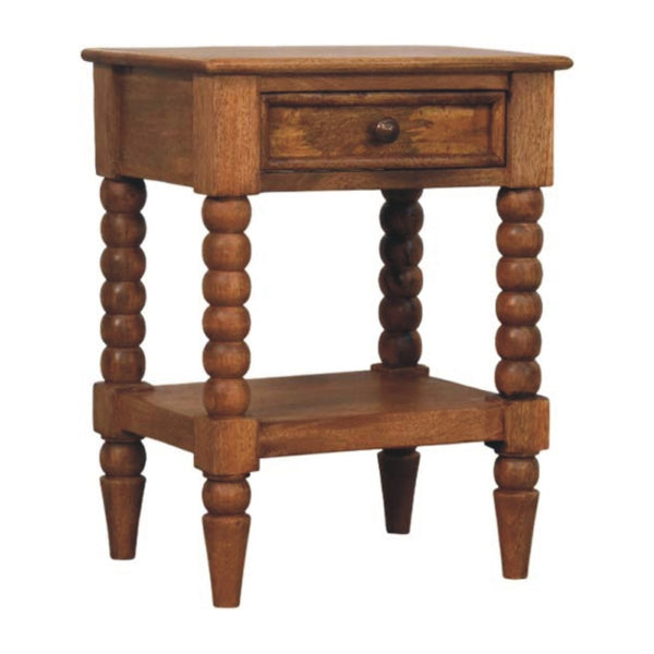 HomeRoots 24" Brown Solid Wood Nightstand with Two Drawers, Modern Design and Versatile Storage Solutions 701729