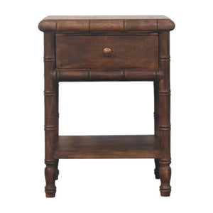 HomeRoots 24" Solid Wood Two Drawer Nightstand - Modern, Versatile Bedside Table with Open Shelf & Storage 701730