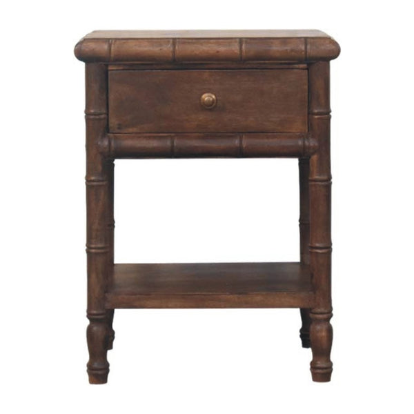 HomeRoots 24" Solid Wood Two Drawer Nightstand - Modern, Versatile Bedside Table with Open Shelf & Storage 701730
