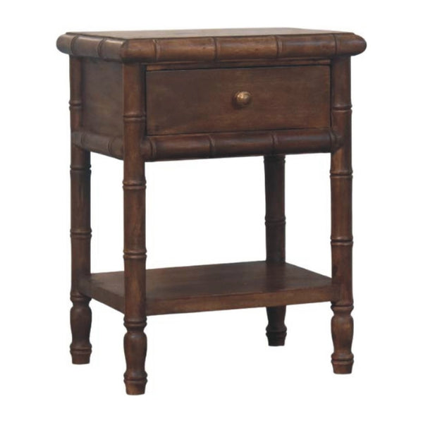 HomeRoots 24" Solid Wood Two Drawer Nightstand - Modern, Versatile Bedside Table with Open Shelf & Storage 701730