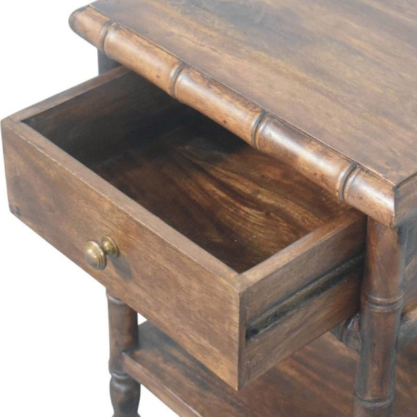HomeRoots 24" Solid Wood Two Drawer Nightstand - Modern, Versatile Bedside Table with Open Shelf & Storage 701730