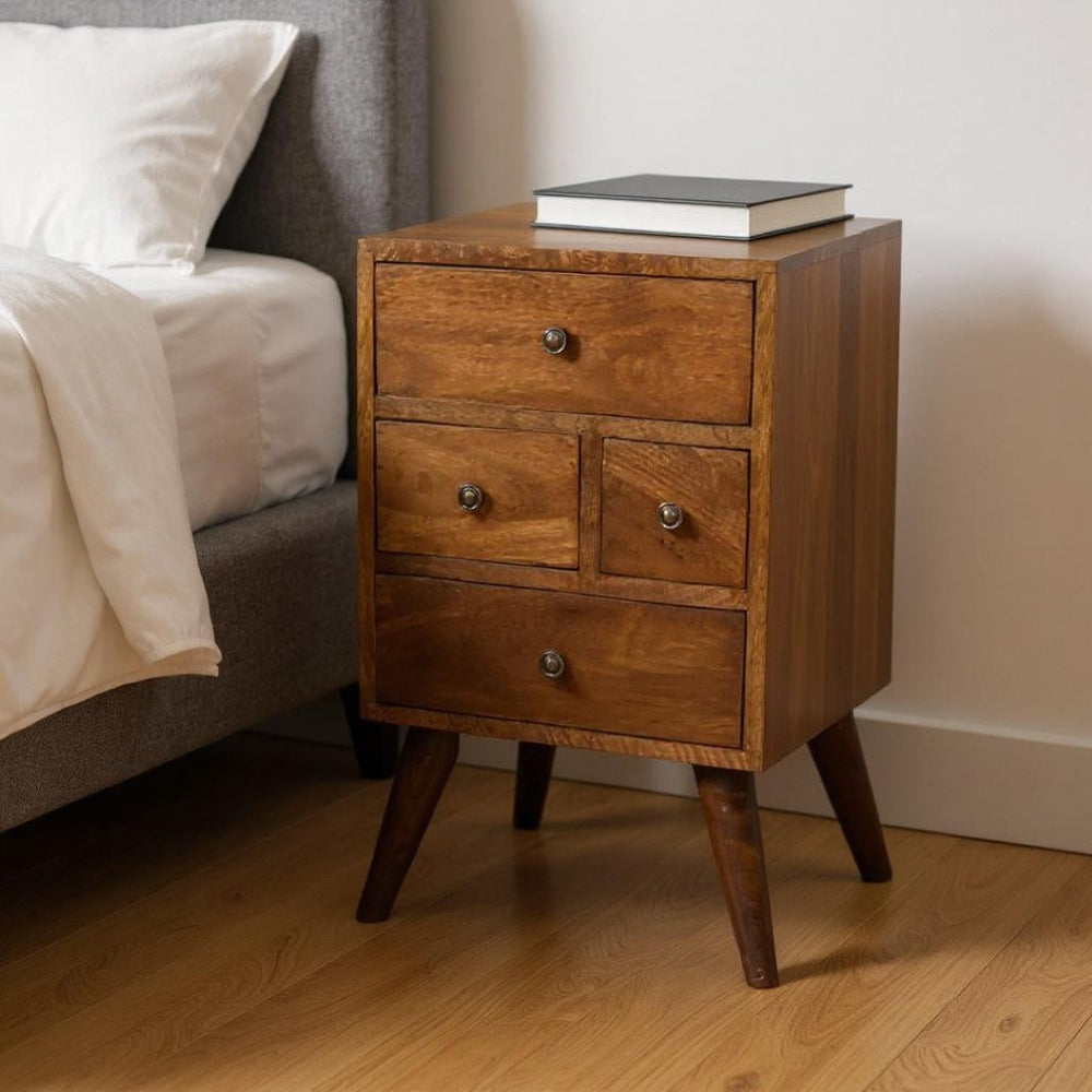 HomeRoots 24" Solid Wood Two-Drawer Nightstand in Rich Brown - Versatile Storage & Stylish Accent Table 701731