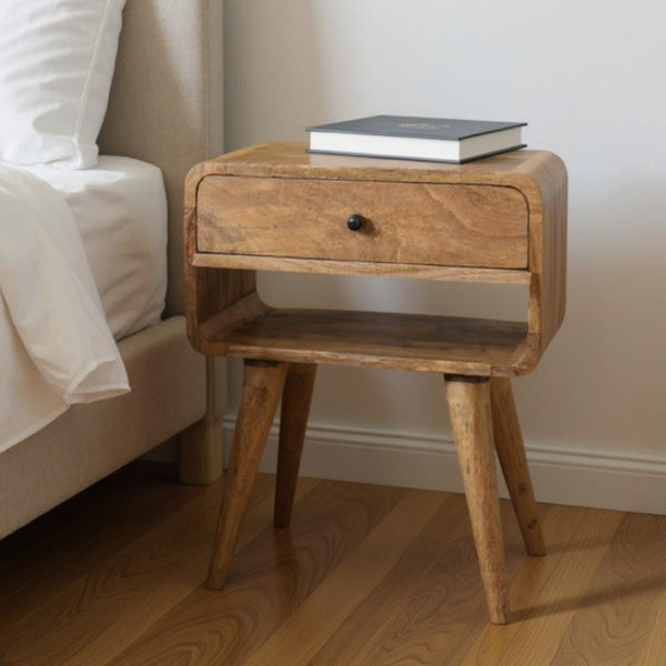 HomeRoots 22" Brown Solid Wood Nightstand with Two Drawers - Stylish, Durable Storage for Any Space 701732