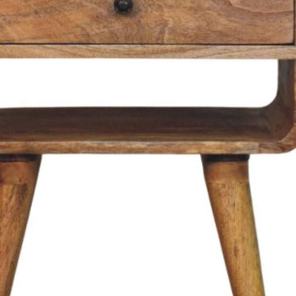 HomeRoots 22" Brown Solid Wood Nightstand with Two Drawers - Stylish, Durable Storage for Any Space 701732