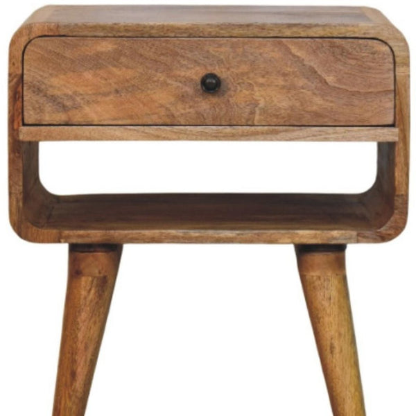 HomeRoots 22" Brown Solid Wood Nightstand with Two Drawers - Stylish, Durable Storage for Any Space 701732