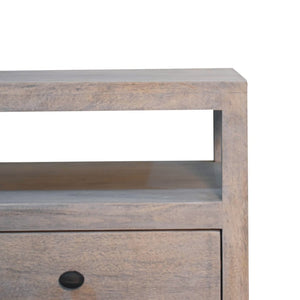 HomeRoots 24" Solid Wood Nightstand with Two Drawers and Open Shelf - Stylish Storage for Any Room Decor 701733