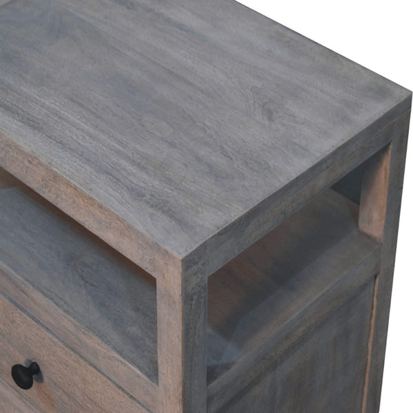 HomeRoots 24" Solid Wood Nightstand with Two Drawers and Open Shelf - Stylish Storage for Any Room Decor 701733