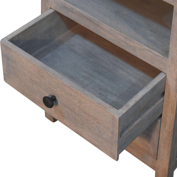 HomeRoots 24" Solid Wood Nightstand with Two Drawers and Open Shelf - Stylish Storage for Any Room Decor 701733