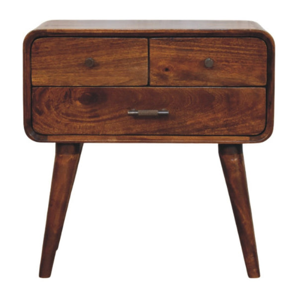 HomeRoots 22" Brown Solid Wood Two Drawer Nightstand - Stylish Storage Solution for Modern Bedrooms & Living Spaces 701734