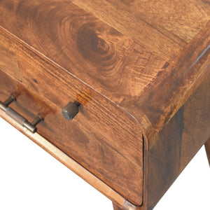 HomeRoots 22" Brown Solid Wood Two Drawer Nightstand - Stylish Storage Solution for Modern Bedrooms & Living Spaces 701734