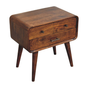 HomeRoots 22" Brown Solid Wood Two Drawer Nightstand - Stylish Storage Solution for Modern Bedrooms & Living Spaces 701734