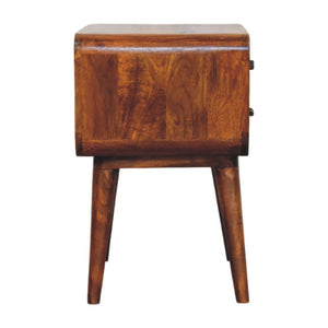 HomeRoots 22" Brown Solid Wood Two Drawer Nightstand - Stylish Storage Solution for Modern Bedrooms & Living Spaces 701734