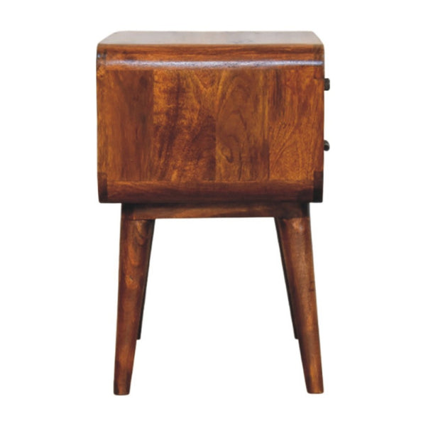 HomeRoots 22" Brown Solid Wood Two Drawer Nightstand - Stylish Storage Solution for Modern Bedrooms & Living Spaces 701734