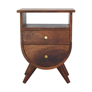 HomeRoots 21" Brown Solid Wood Nightstand with Two Drawers – Modern Design, Compact, Versatile Storage Solution 701735