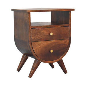 HomeRoots 21" Brown Solid Wood Nightstand with Two Drawers – Modern Design, Compact, Versatile Storage Solution 701735