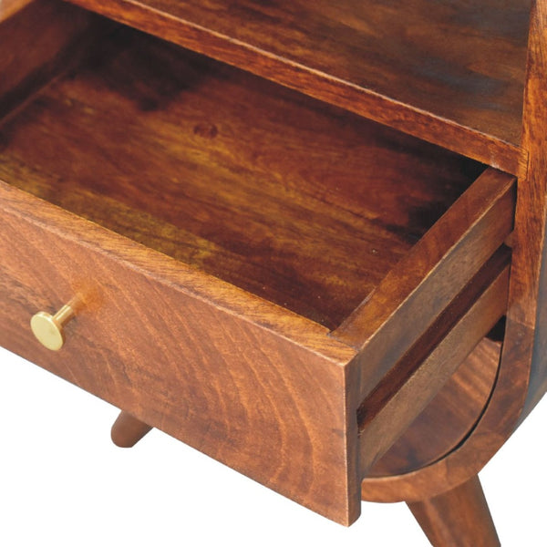 HomeRoots 21" Brown Solid Wood Nightstand with Two Drawers – Modern Design, Compact, Versatile Storage Solution 701735