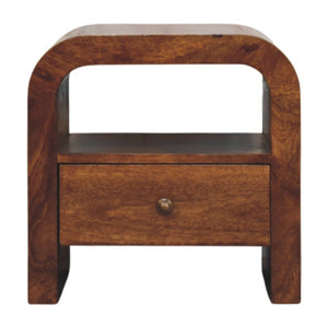 HomeRoots 18" Brown Solid Wood Nightstand with Two Drawers - Modern Compact Design for Versatile Storage Solutions 701736