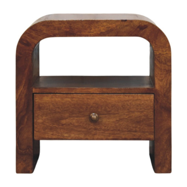 HomeRoots 18" Brown Solid Wood Nightstand with Two Drawers - Modern Compact Design for Versatile Storage Solutions 701736