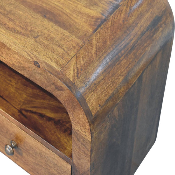 HomeRoots 18" Brown Solid Wood Nightstand with Two Drawers - Modern Compact Design for Versatile Storage Solutions 701736