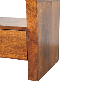 HomeRoots 18" Brown Solid Wood Nightstand with Two Drawers - Modern Compact Design for Versatile Storage Solutions 701736