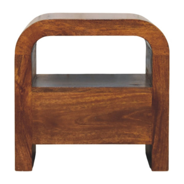 HomeRoots 18" Brown Solid Wood Nightstand with Two Drawers - Modern Compact Design for Versatile Storage Solutions 701736