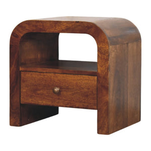HomeRoots 18" Brown Solid Wood Nightstand with Two Drawers - Modern Compact Design for Versatile Storage Solutions 701736