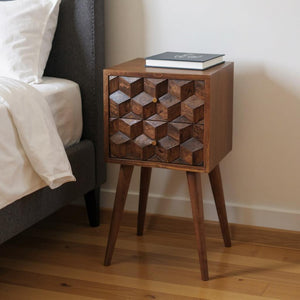 HomeRoots 24" Solid Wood Nightstand with Two Drawers - Compact, Modern Design for Small Spaces & Versatile Use 701737