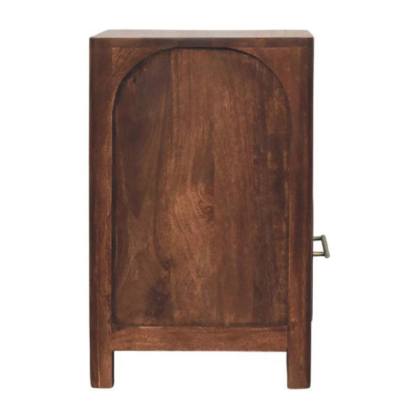 HomeRoots 22" Brown Solid Wood Nightstand - Modern Design with Two Drawers & Open Shelf for Versatile Storage 701739