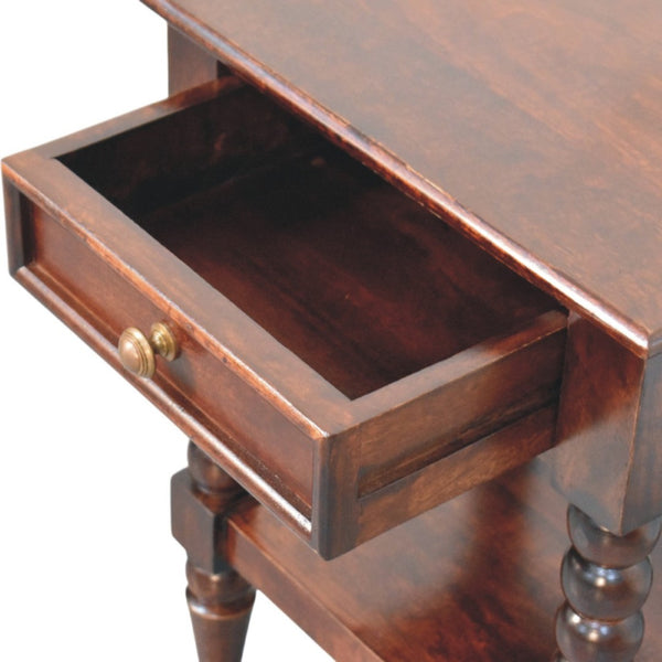 HomeRoots 24" Brown Solid Wood Nightstand with Two Drawers – Elegant Storage & Versatile Accent Table Design 701740