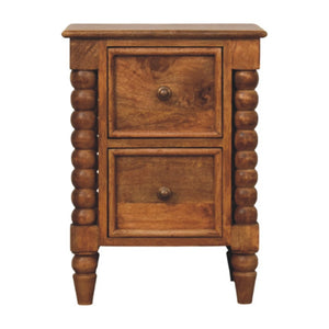 HomeRoots 22" Solid Wood Two Drawer Nightstand - Stylish, Compact Storage Solution for Modern Bedrooms & More 701741