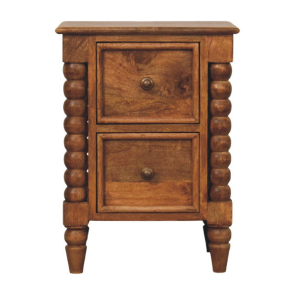 HomeRoots 22" Solid Wood Two Drawer Nightstand - Stylish, Compact Storage Solution for Modern Bedrooms & More 701741