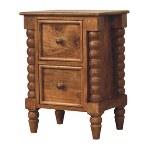 HomeRoots 22" Solid Wood Two Drawer Nightstand - Stylish, Compact Storage Solution for Modern Bedrooms & More 701741