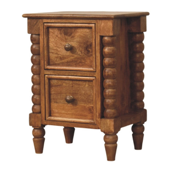 HomeRoots 22" Solid Wood Two Drawer Nightstand - Stylish, Compact Storage Solution for Modern Bedrooms & More 701741