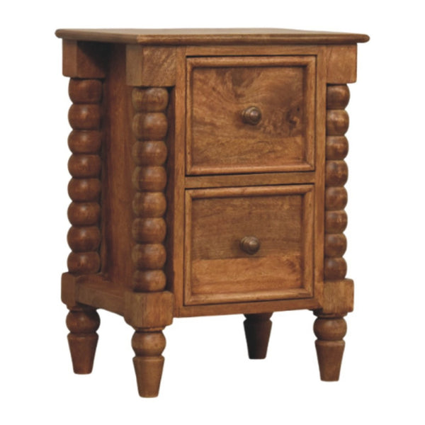 HomeRoots 22" Solid Wood Two Drawer Nightstand - Stylish, Compact Storage Solution for Modern Bedrooms & More 701741