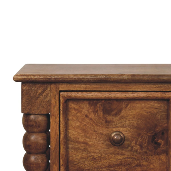 HomeRoots 22" Solid Wood Two Drawer Nightstand - Stylish, Compact Storage Solution for Modern Bedrooms & More 701741