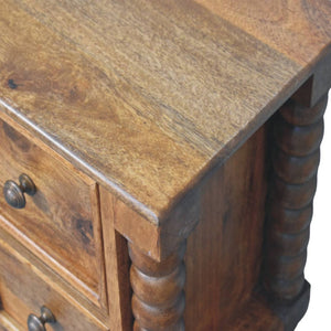 HomeRoots 22" Solid Wood Two Drawer Nightstand - Stylish, Compact Storage Solution for Modern Bedrooms & More 701741