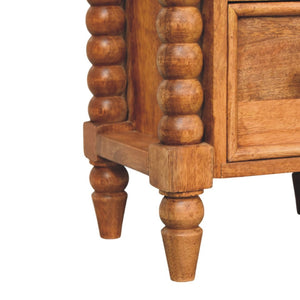 HomeRoots 22" Solid Wood Two Drawer Nightstand - Stylish, Compact Storage Solution for Modern Bedrooms & More 701741