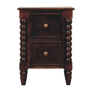 HomeRoots 22" Brown Solid Wood Nightstand with Two Drawers for Modern Storage in Bedroom or Living Room Decor 701742