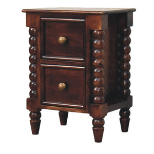 HomeRoots 22" Brown Solid Wood Nightstand with Two Drawers for Modern Storage in Bedroom or Living Room Decor 701742