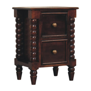 HomeRoots 22" Brown Solid Wood Nightstand with Two Drawers for Modern Storage in Bedroom or Living Room Decor 701742