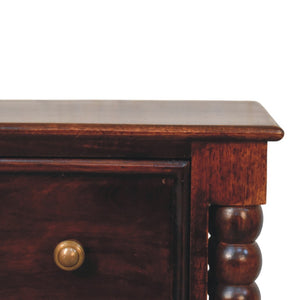 HomeRoots 22" Brown Solid Wood Nightstand with Two Drawers for Modern Storage in Bedroom or Living Room Decor 701742