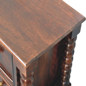 HomeRoots 22" Brown Solid Wood Nightstand with Two Drawers for Modern Storage in Bedroom or Living Room Decor 701742